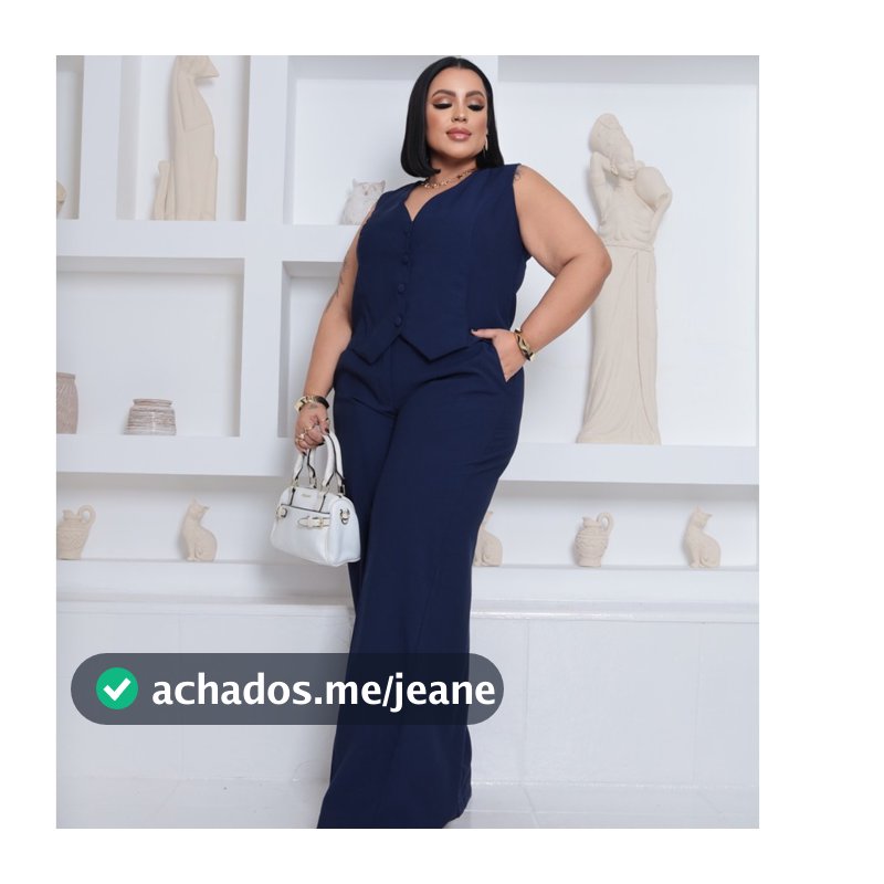 Conjunto Femenino Colete  e Calça Elengante Plus Size Alfaiataria Feminino 2 Peças Social