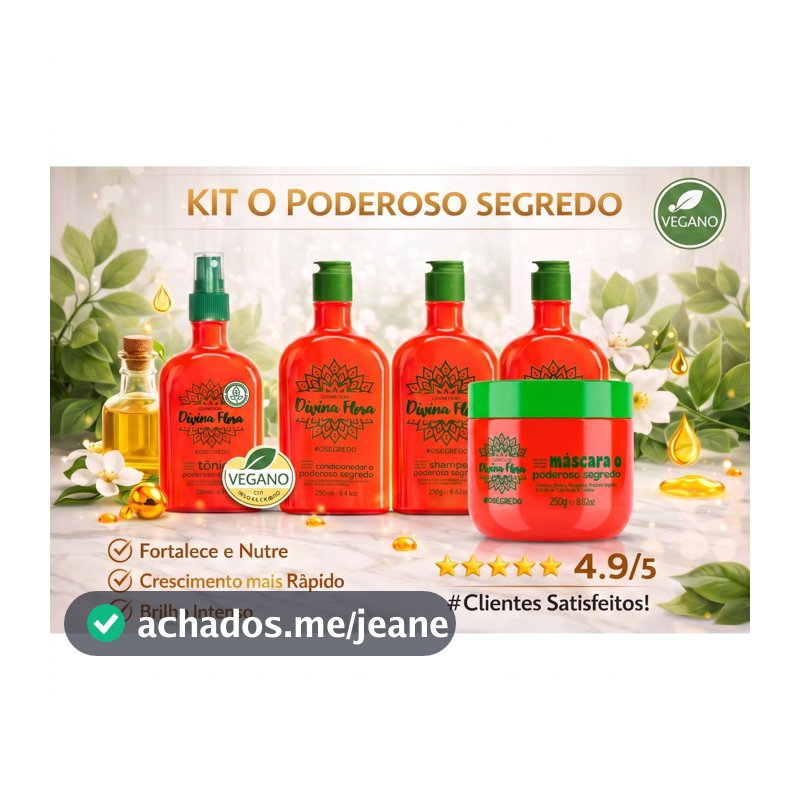 Kit Crescimento Capilar Divina Flora + Tônico Capilar - Hidratação, Brilho e Crescimento