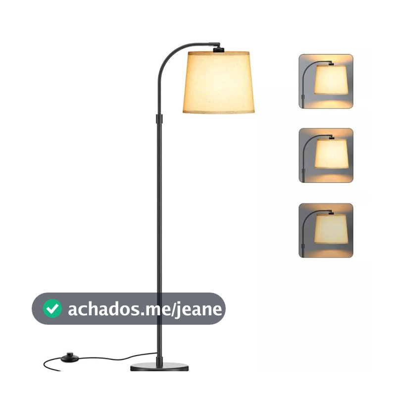 Luminária Chão 1,7m Piso Arco Lustre Metal 3 Niveis De LuZ