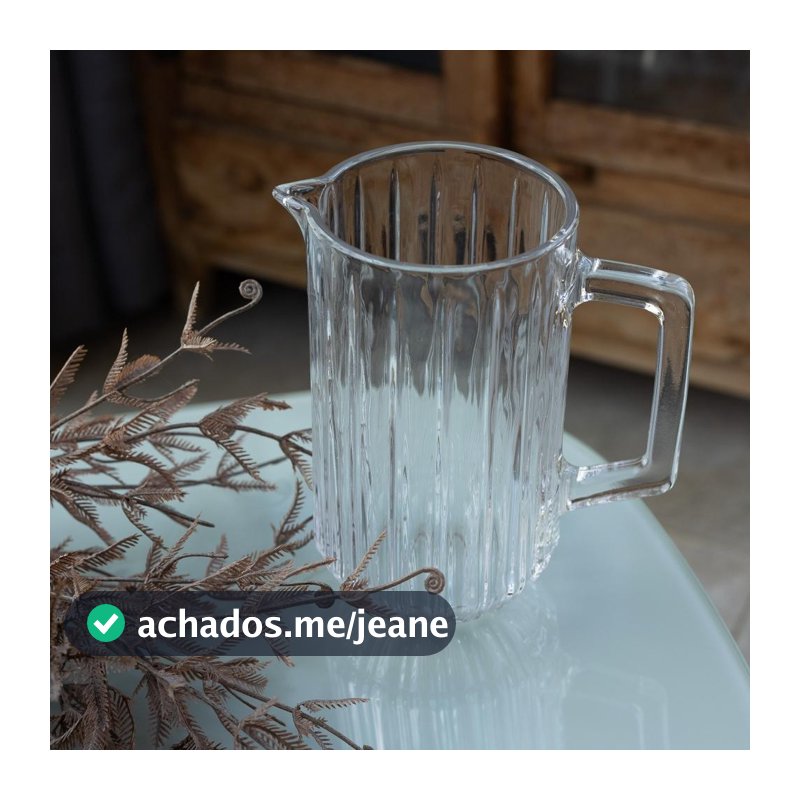 Jarra de Cristal Bangkok Wolff 1,45L Incolor para Água Suco Bebidas Mesa Posta Elegância em Ocasiões Especiais Avulso