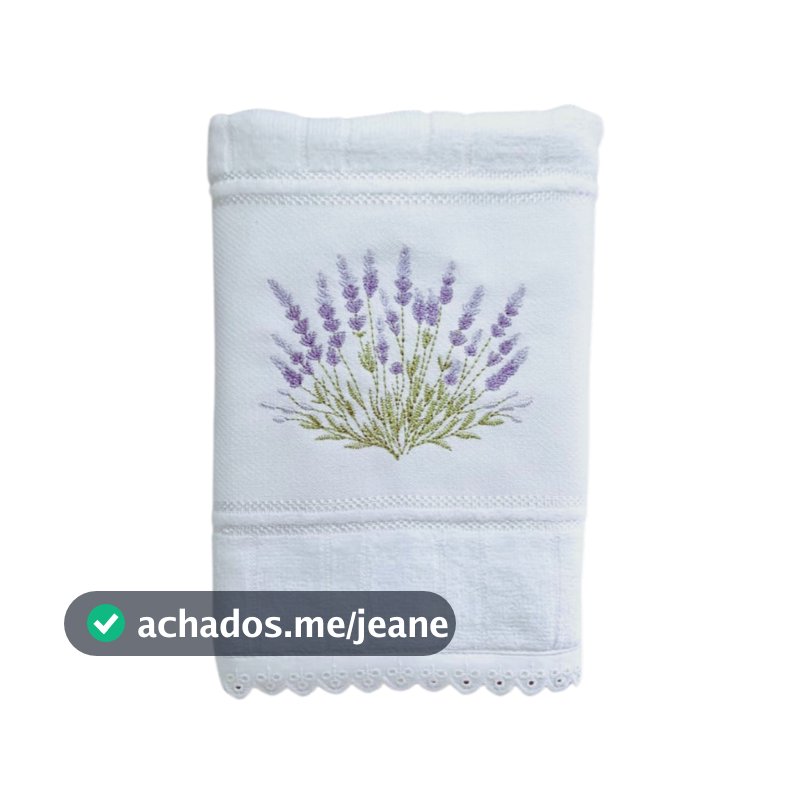Toalha Lavabo Com Bordado Decorativo / Elegante - Lavandas Campo