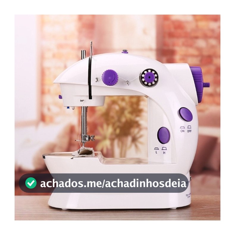 Mini Máquina Costura Portátil Com Pedal Elétrica Costureira Bivolt 110V/220V