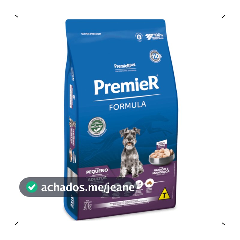 RAÇÃO PREMIER FORMULA ADULTO RAÇA PEQUENA 15KG