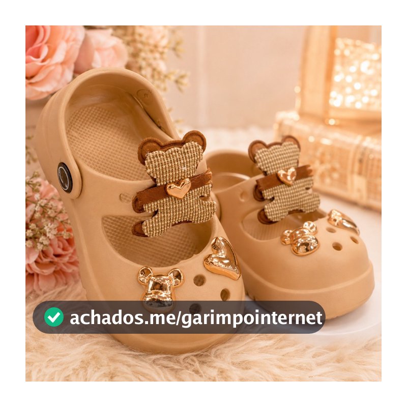 Babuche Infantil Menina Sandália Papete Boneca Feminina Leve Confortável