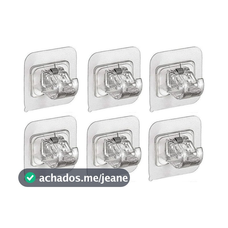 Kit Suporte para Cortina Ganchos para Varão de Cortina Sem Necessidade de Furar Fácil de Instalar