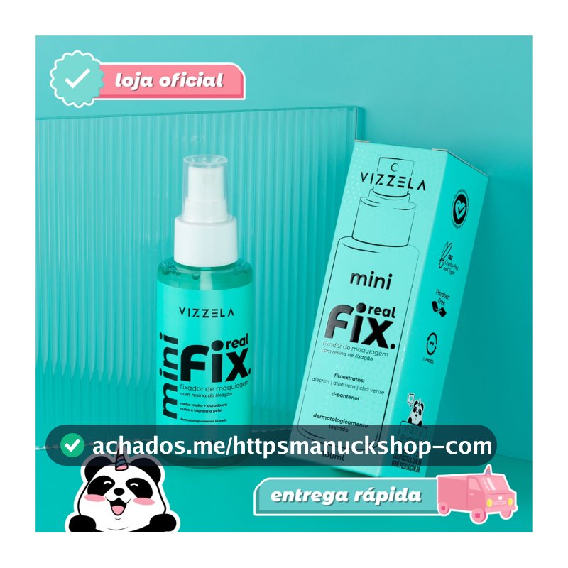 Mini Fixador Bruma Maquiagem Real Fix Spray 100ml Alta Duração Vegano Original Vizzela