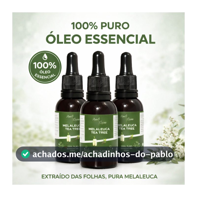 Óleo Essencial De Melaleuca 100% Puro 30ml Contra Micose Acne