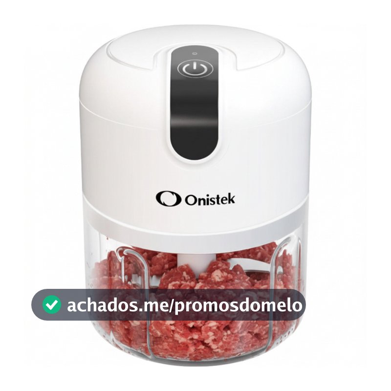 Mini Processador de Alimentos Elétrico Triturador Portátil 3 Lâminas Inox Recarregável Branco
