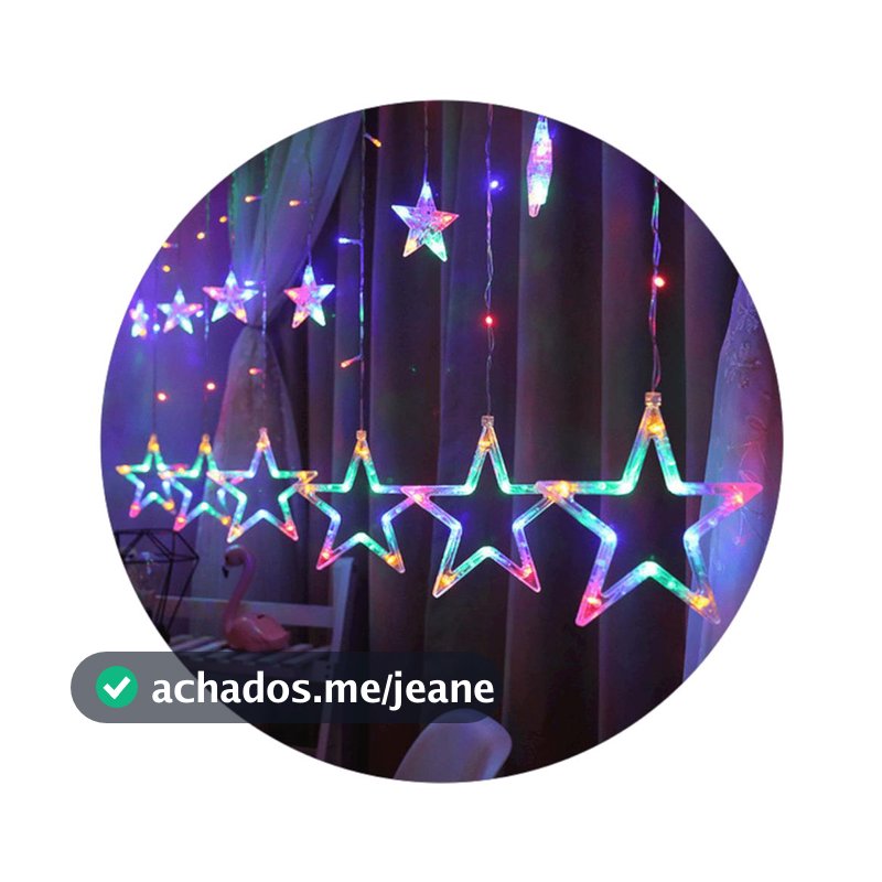 Cascata Estrela Luz Fixa 138 Leds Decoracao Natal 3,5 Metros