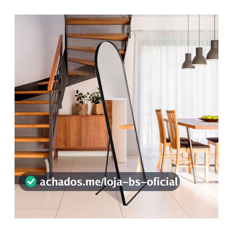 Espelho Corpo Inteiro Vitral 150x50cm C/ Suporte De Chão