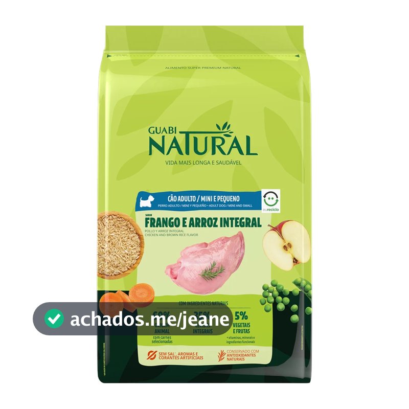Ração Guabi Natural Adulto Raça Médio Frango e Arroz Integral 10,1 kg