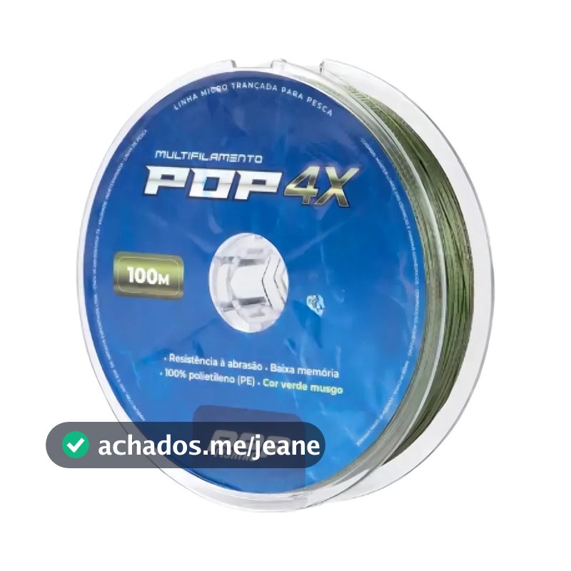 Linha de Pesca Multifilamento 4X POP – 4 Fios – Verde 100m – Alta Resistência (Várias Medidas)