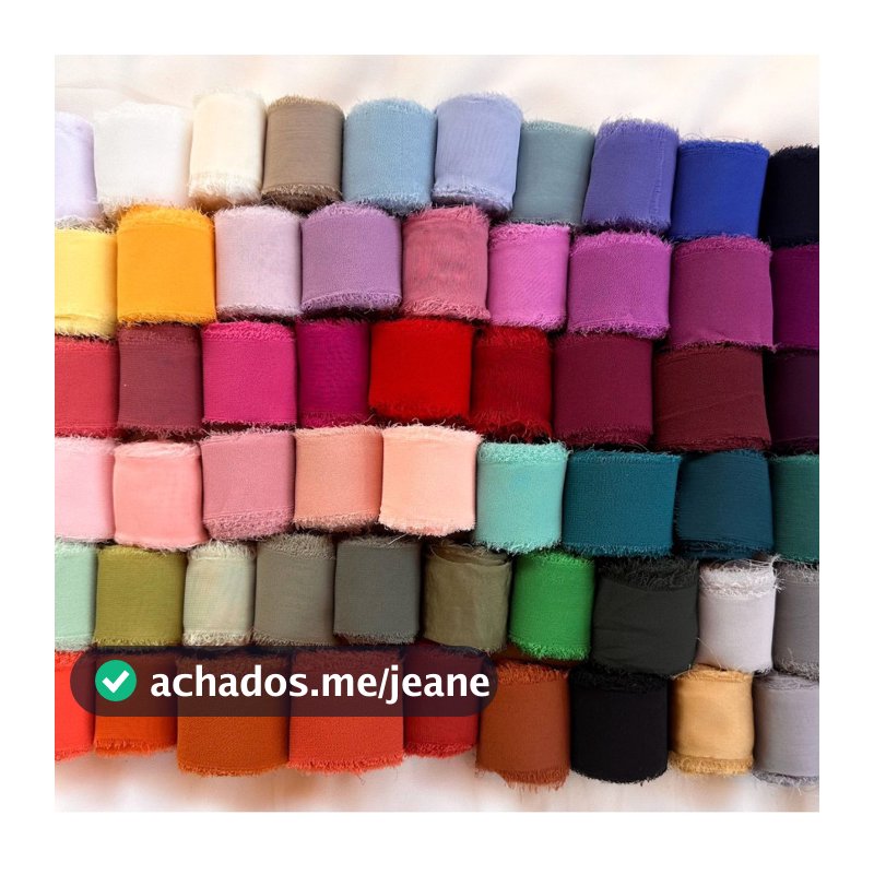 Fita artesanal 5m Rústica Chiffon Convite Lembrança Enfeite Decoração Casamento Romântico