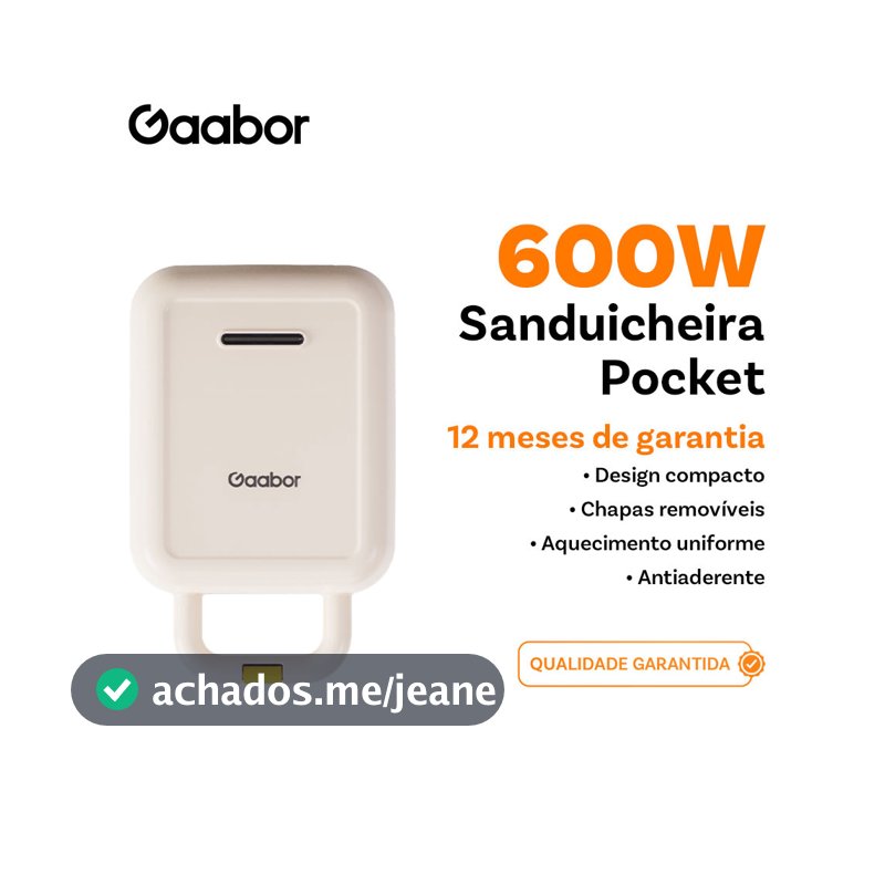 Gaabor Sanduicheira 127V/220V Dupla Face Rapida Preta Compacta Para Cafe da Manha SM60M-WH01A