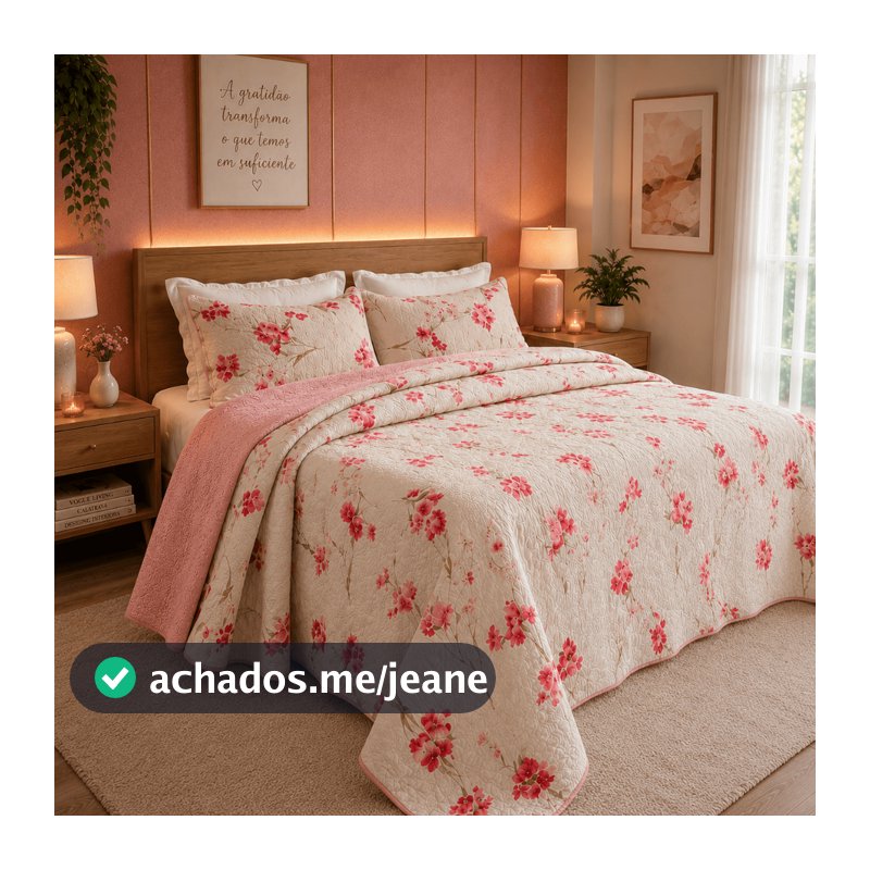 Colcha Casal Queen Cobre Leito Bouti Dupla Face Envio Imediato Oferta