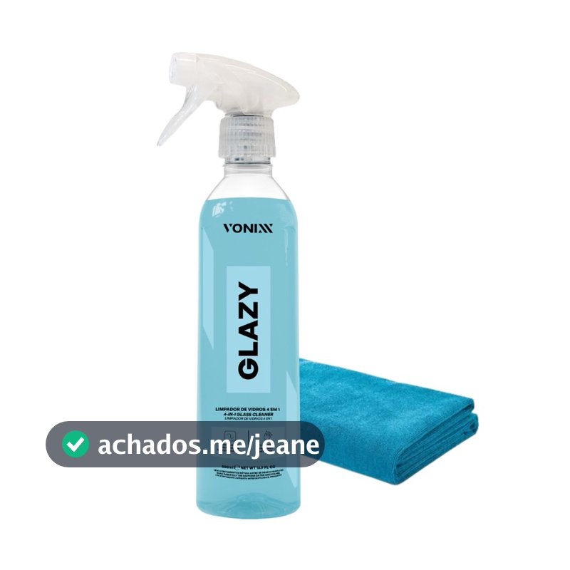 Glazy Vonixx Limpa Vidros 4 Em 1  500ml + Toalha Microfibra