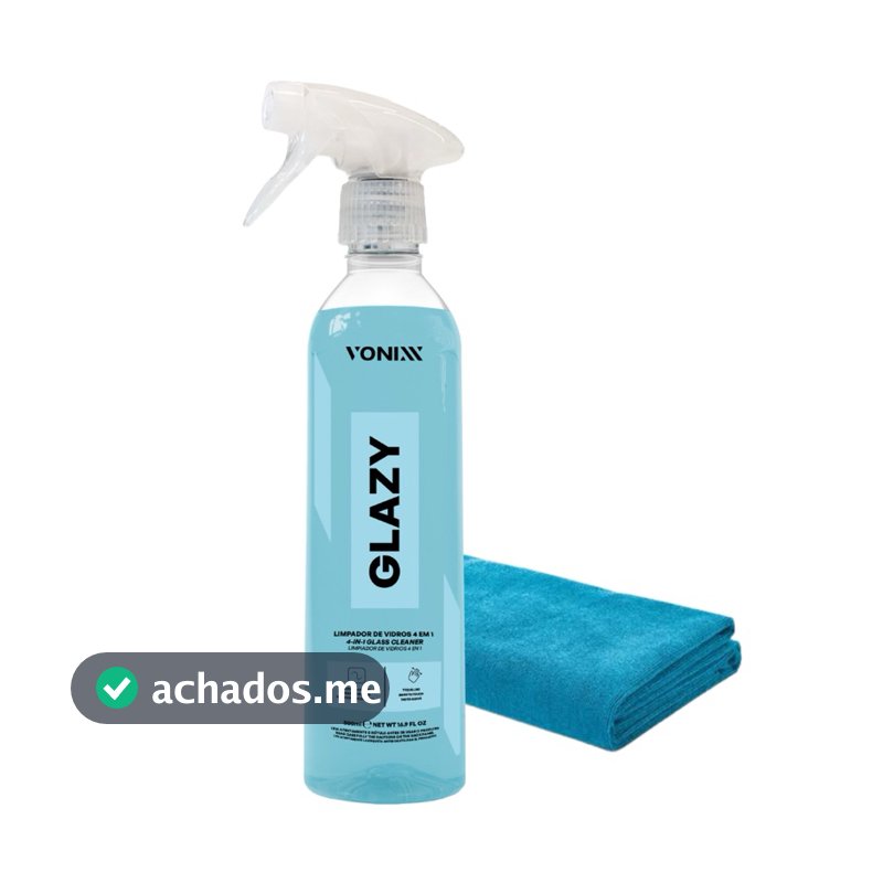 Glazy Vonixx Limpa Vidros 4 Em 1  500ml + Toalha Microfibra
