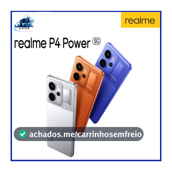 Smartphone Realme P4 Power 5G 256GB / 512GB  8GB RAM / 12GB RAM, Bateria 10001mah, Tela 4D Curve+, 144 Hz AMOLED