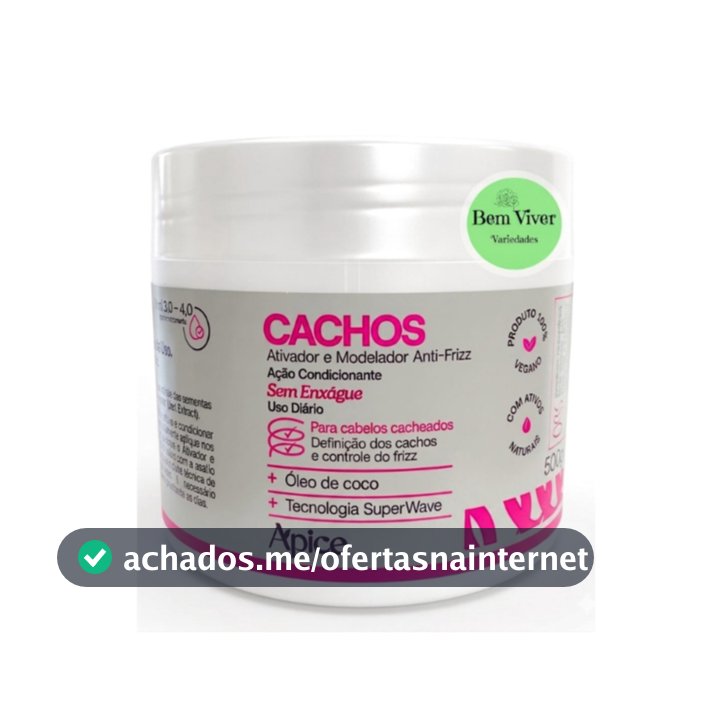 Creme Apse Cachos Creme de Pentear Para Cachos Anti Frizz - 500g