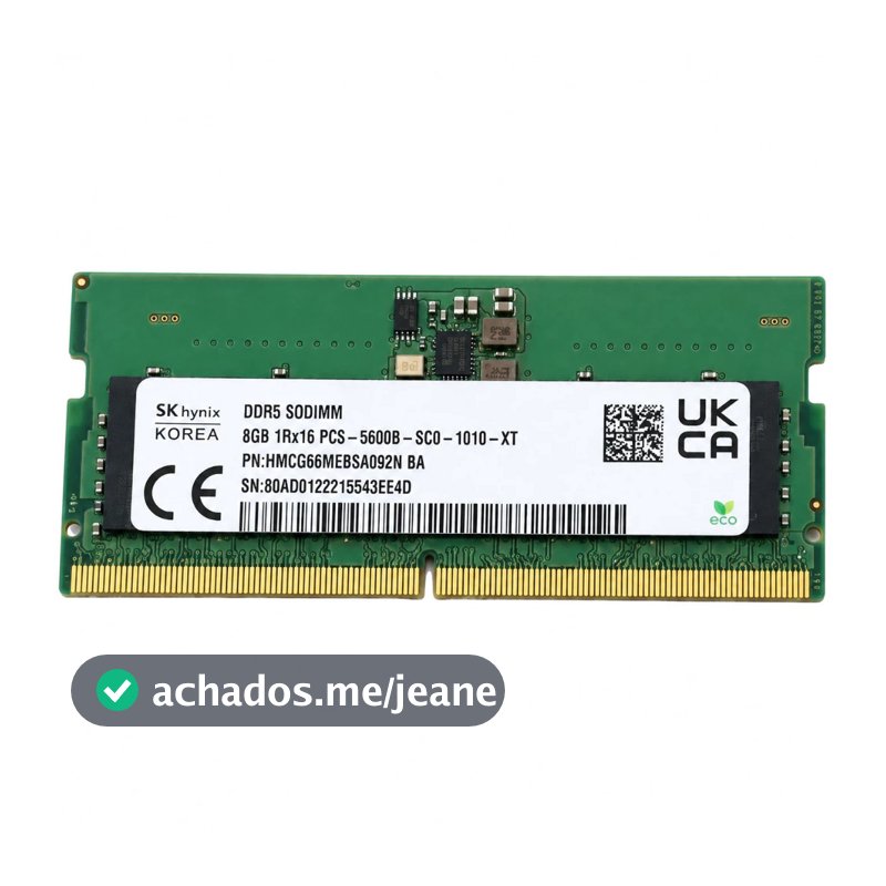 Memoria Ram DDR5 8GB LAPTOP SODIMM 4800MHZ 5600MHZ NOTEBOOK ADATA/XPG/CRUCIAL/SAMSUNG/SK HYNIX LACRADA