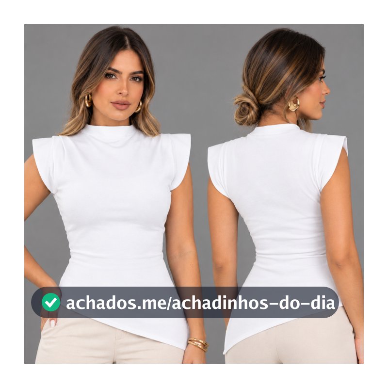 Blusa Regata Feminina Asimetrica Confortavel Tecido Neo Prene Tamanho P M G