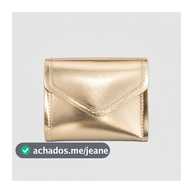 Bolsa Feminina Pequena Metalizada de Alça Corrente Dourada Frete Gratis