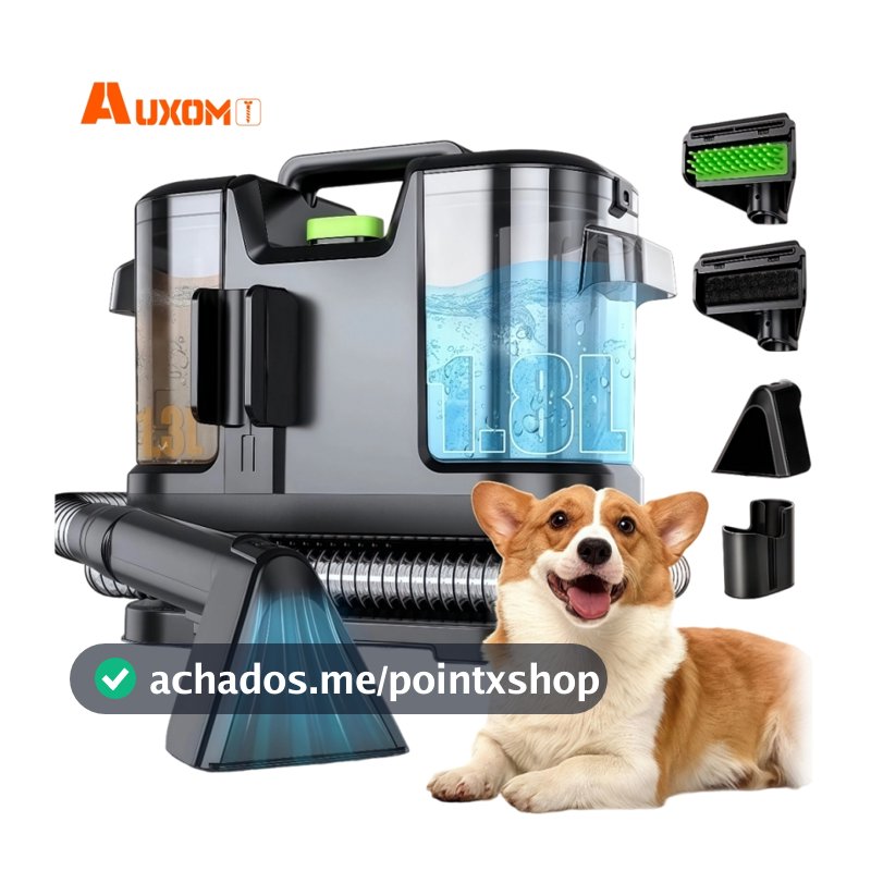 Extratora Higienizadora AUXOM Profissional 800W | Portátil Bivolt, Borrifa + Esfrega + Extrai (Colchão/Sofá)