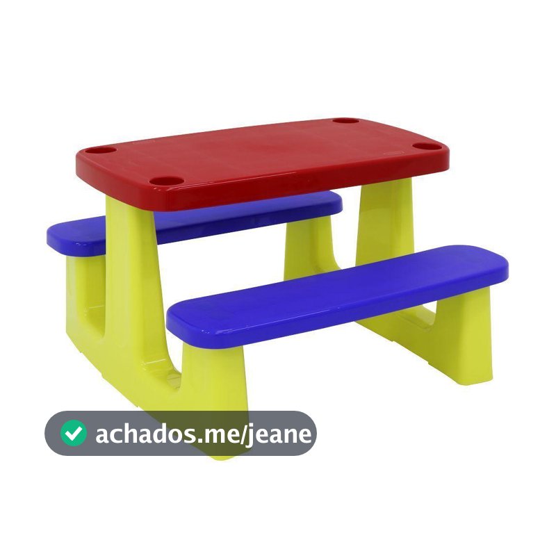 Mesa Infantil De Atividades Tramontina Playground Pic-nic Em Polipropileno Colorido U