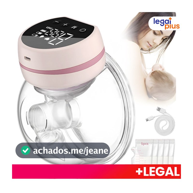 Extrator de leite materno, bomba elétrica portátil recarregável para amamentação.