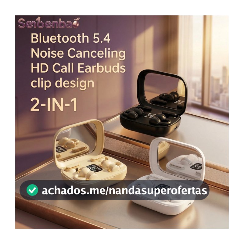 Senbenbao Q10 Fones De Ouvido Bluetooth 2 Em 1 Novos De Conjunto Duplo ENC Com Cancelamento De Ruído Bateria De Longa Du