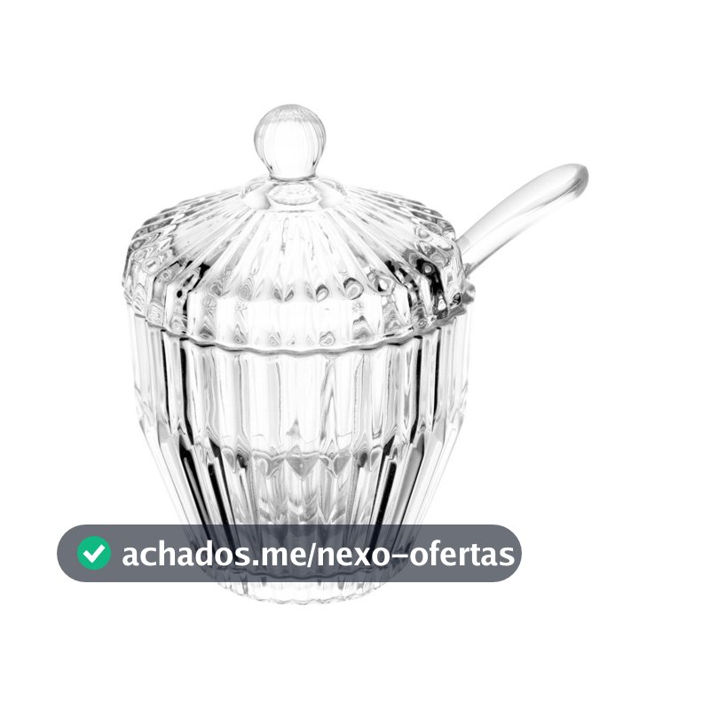 Açucareiro Wolff Imperatriz de Cristal 8cm x 8cm x 11cm Açucareiro para Mesa Posta Café e Chá Elegante Qualidade Cozinha