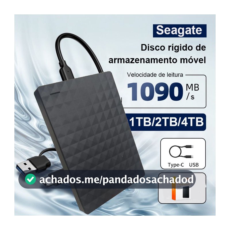 Seagate Externo Hd De Alta Capacidade 1TB/2TB/4TB USB 3.1 Disco Rígido Portátil Plug And Play