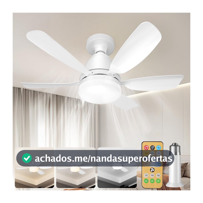 Ventilador com Luminária Bivolt com Controle Remoto