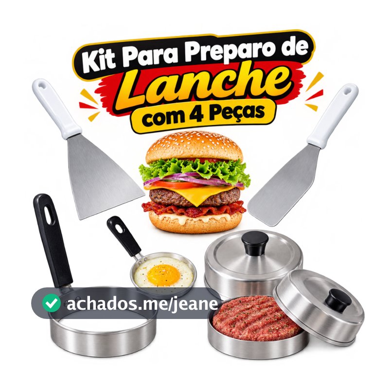 Kit Hambúrguer Abafador Modelador De Ovo E 2 Espátulas