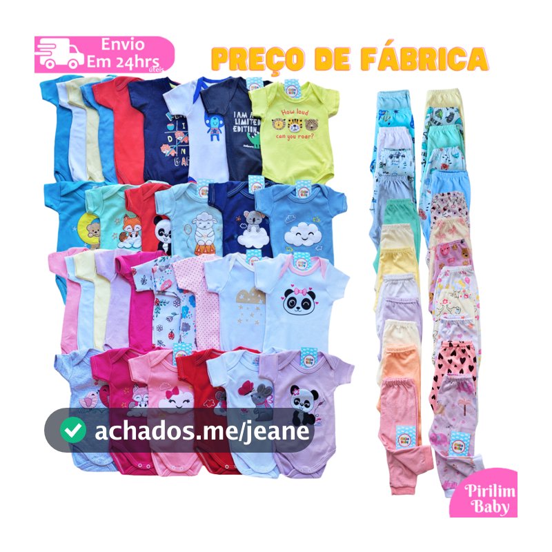 Kit 8 peças Enxoval Roupas Bebê Menino ou Menina Maternidade 100% Algodão Recem nascido