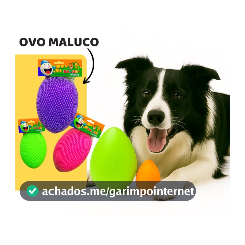 Brinquedo Mordedor para Cachorro Pet Ovo Maluco Bolinha Interativa