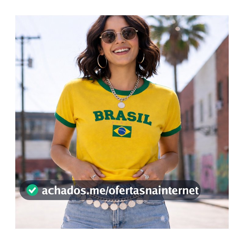 T-shirt Camiseta Do Brasil Camisa Feminina Estampada Lançamento Copa Envio Imediato