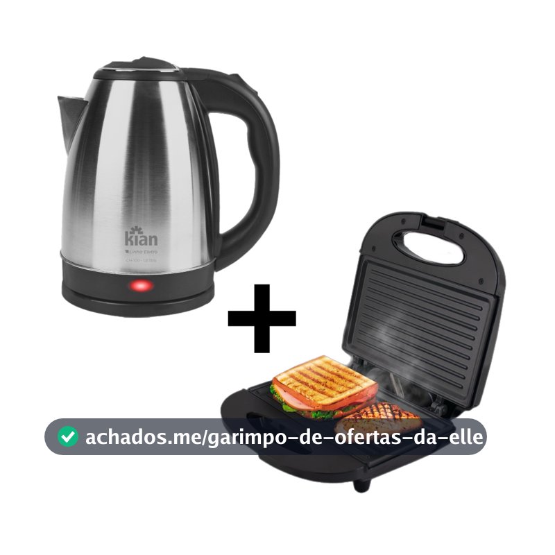 Kit Café Manhã Chaleira Elétrica + Sanduicheira 127v ou 220v - Kian