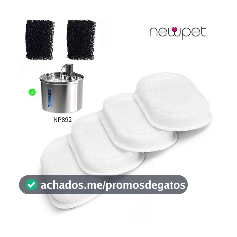 Newpet Kit 6/12/18 Filtro Refil Carvao Fonte Cachorro Agua Limpa Bebedouro Gato Original Filtros para bebedouros