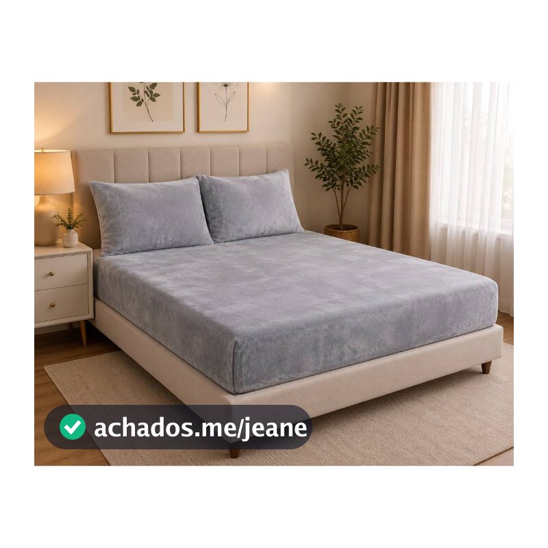 Jogo de Lençol Plush 3 Peças Aveludado Soft Macio Com Elastito Solteiro Casal Queen - MaYu Pires