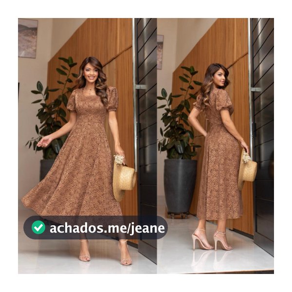 Vestido Clariice Midi Confeccionado em Renda Estruturada Moda Evangélica
