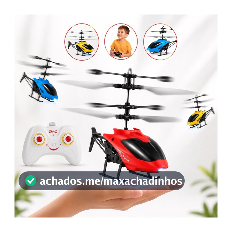 Helicóptero Voador Controle Remoto Sensor Recarregável Brinquedo
