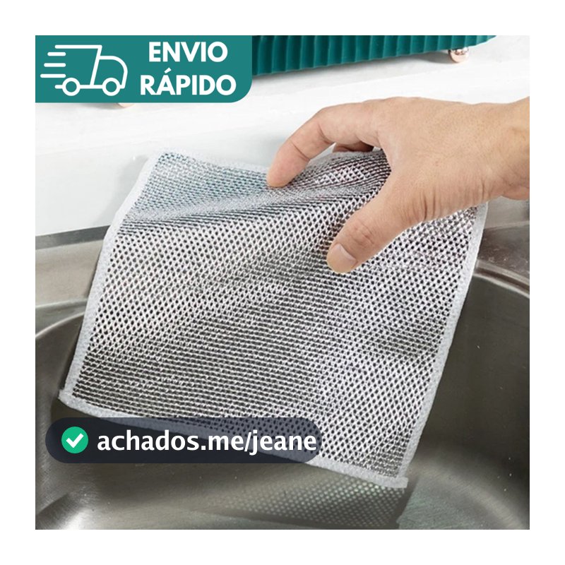 6 Panos De Limpeza Aço Premium Arear Panela Fogão Toalha Louça Tira Gordura Reutilizável