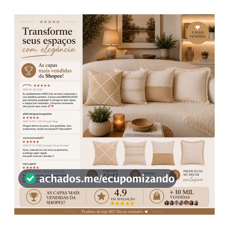Kit 4 Capas De Almofada Estilo Boho Chic Rustico Decorativas
