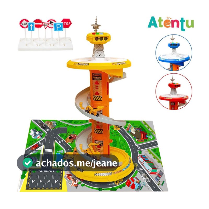 Pista de Carrinho Brinquedo Menino Pista com Som e Luzes + 3 Carrinhos