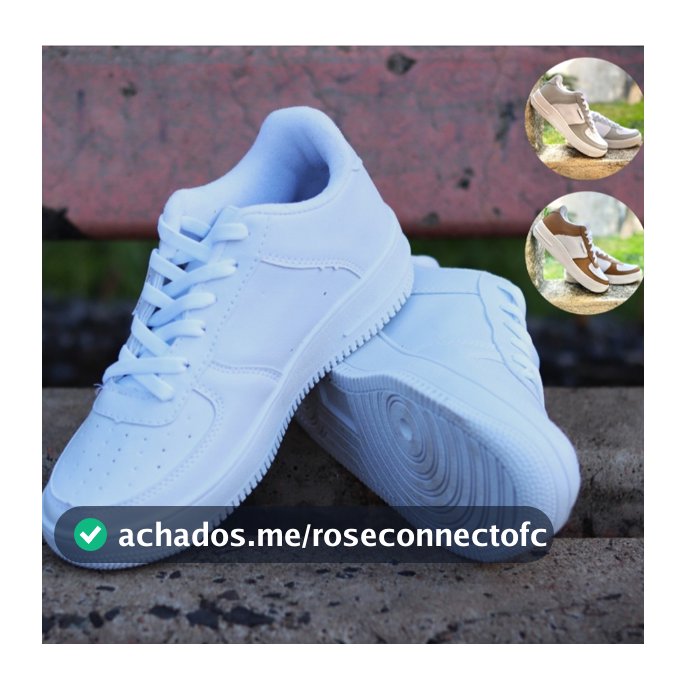 Tênis Feminino Branco Preto Casual Plataforma Academia Liso Ominin