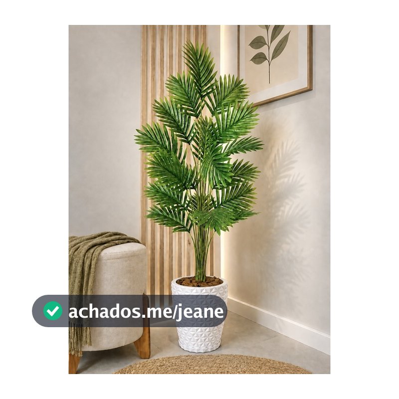 Palmeira Artificial Grande Com Vaso Polietileno Completo