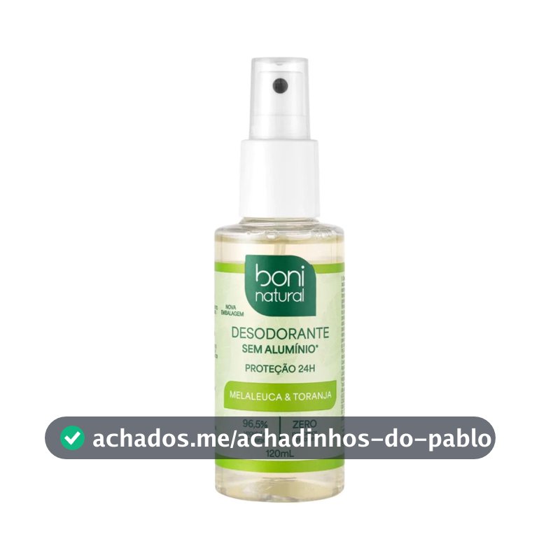 Desodorante Spray Boni Natural Melaleuca E Toranja 120ml