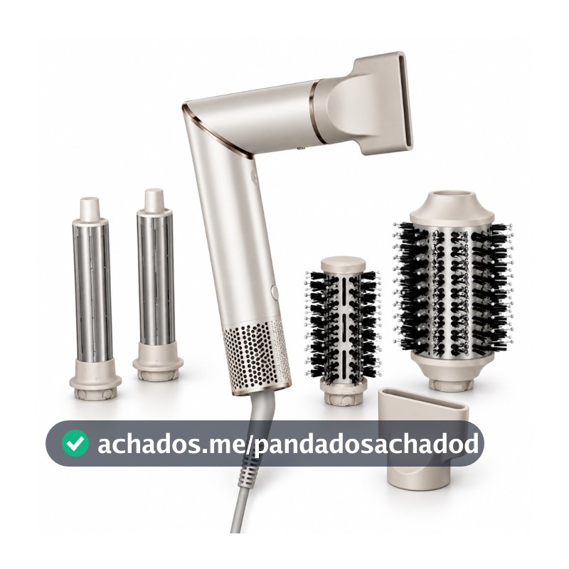 Secador Modelador de Cabelo Philco PSC3500 4 em 1 Dobrável Portátil com Escovas e Cacheadores 127V