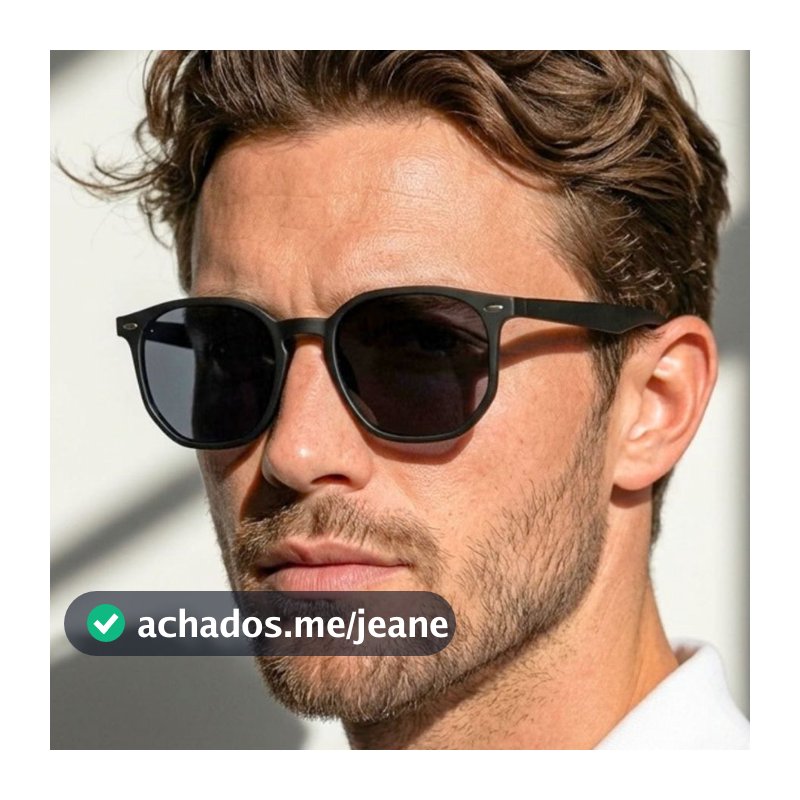 Óculos de Sol Hexagonal Preto Fosco Premium Básico  em Acetato uv400